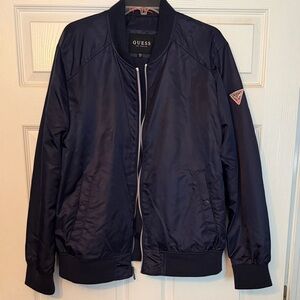 GUESS Men's Dark Blue Bomber Jacket